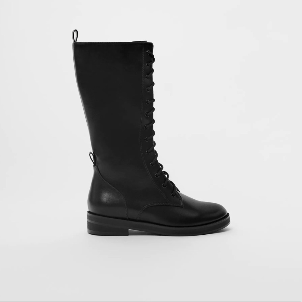 ZARA BEAUTIFUL LACED TALL BOOTS SZ 31 - Picture 3 of 6